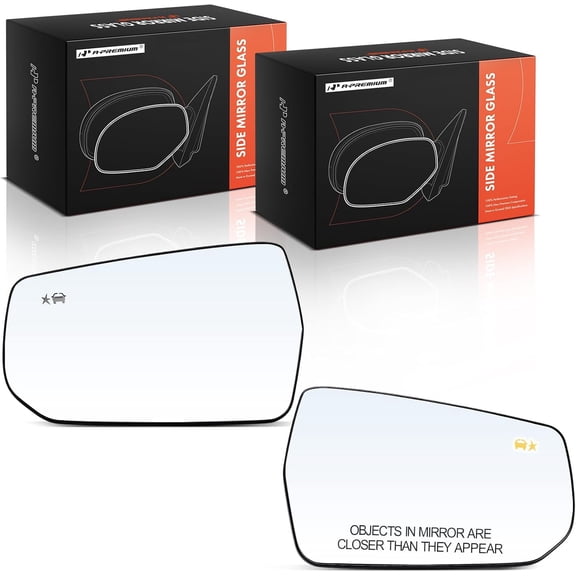 A-Premium 2-PC Driver and Passenger Side Heated Mirror Glass with Backing Plate Compatible with Chevrolet Malibu 2016-2024 - Exterior Side View Mirror with Blind Spot Detection