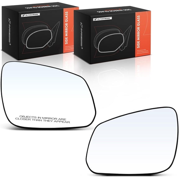 A-Premium 2-PC Driver and Passenger Side Heated Mirror Glass with Backing Plate Compatible with Chevrolet Spark 2016 2017 2018 - Exterior View Flat and Convex Mirror