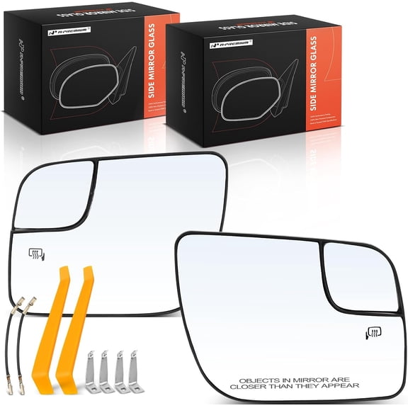 A-Premium 2-PC Driver and Passenger Side Heated Mirror Glass with Backing Plate Compatible with Ford Explorer 2011-2019, Police Interceptor Utility 2013-2017 - Exterior Side View Mirror