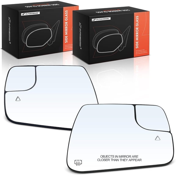 A-Premium 2-PC Driver and Passenger Side Heated Mirror Glass with Backing Plate Compatible with Ram 1500 2019 2020 2021 2022 - Exterior Side View Mirror with Blind Spot Detection, Spotter Glass