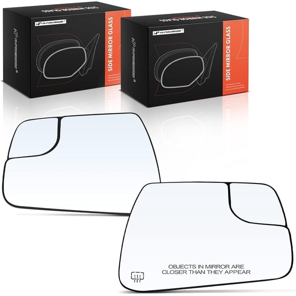 A-Premium 2-PC Driver and Passenger Side Heated Mirror Glass with Backing Plate Compatible with Ram 1500 2019 2020 2021 2022 - Exterior Side View Mirror with Spotter Glass