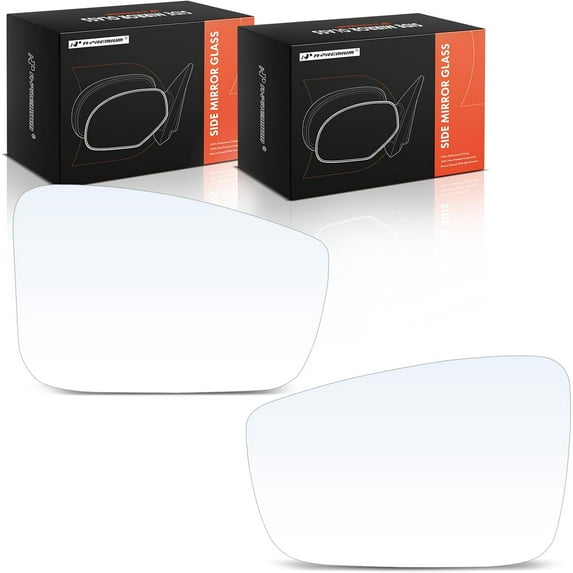 A-Premium 2-PC Driver and Passenger Side Heated Mirror Glass with Backing Plate Compatible with Volkswagen Passat 2013 2014 2015 - Exterior Side View Mirror