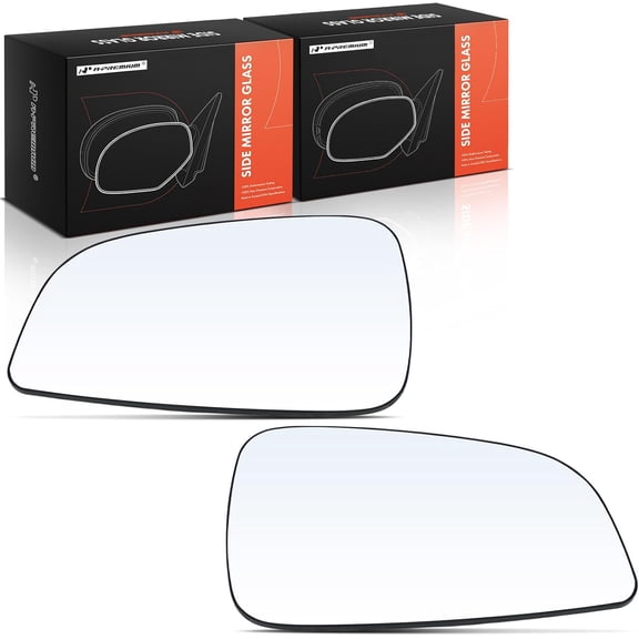 A-Premium 2-PC Driver and Passenger Side Non-Heated Mirror Glass with Backing Plate Compatible with Chevrolet Malibu 2008-2012 & Saturn Aura 2007-2009 - Exterior View Flat and Convex Mirror