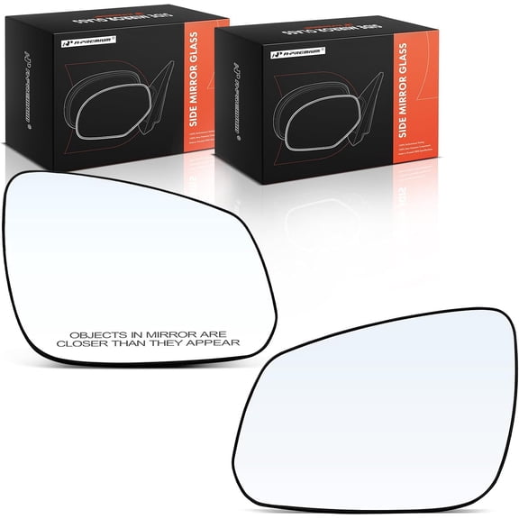 A-Premium 2-PC Driver and Passenger Side Non-Heated Mirror Glass with Backing Plate Compatible with Chevrolet Spark 2016 2017 2018 - Exterior View Flat and Convex Mirror