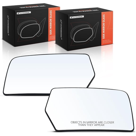 A-Premium 2-PC Driver and Passenger Side Non-Heated Mirror Glass with Backing Plate Compatible with Ford Expedition 2007-2014 - Exterior View Flat and Convex Mirror