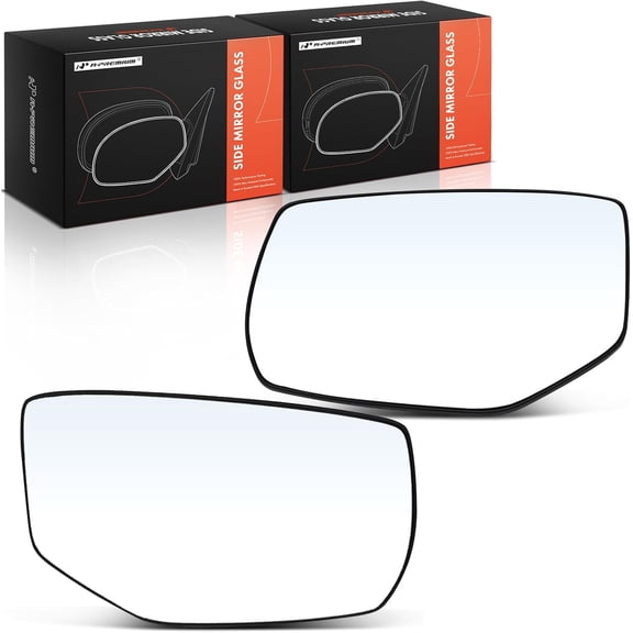 A-Premium 2-PC Driver and Passenger Side Non-Heated Mirror Glass with Backing Plate Compatible with Honda Accord 2013 2014 2015 2016 2017 - Exterior View Flat and Convex Mirror