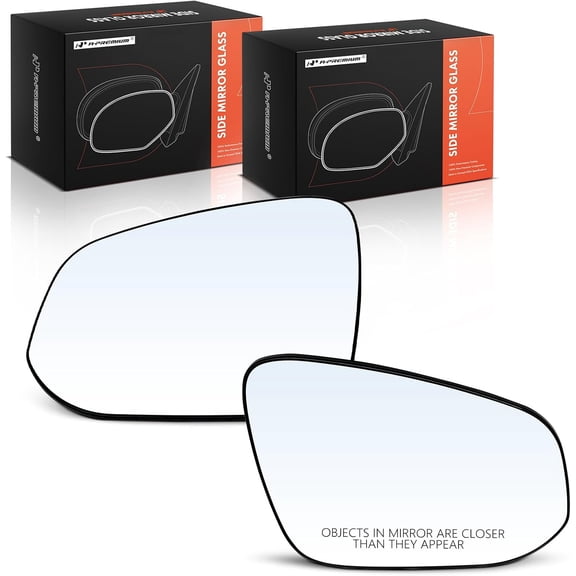 A-Premium 2-PC Driver and Passenger Side Non-Heated Mirror Glass with Backing Plate Compatible with Toyota RAV4 2013-2018 - Exterior View Flat and Convex Mirror