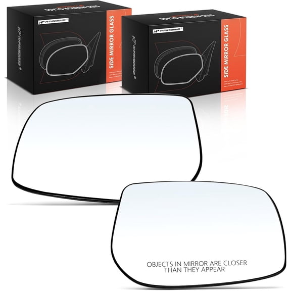 A-Premium 2-PC Driver and Passenger Side Non-Heated Mirror Glass with Backing Plate Compatible with Toyota Yaris 2007-2012 - Exterior View Flat and Convex Mirror