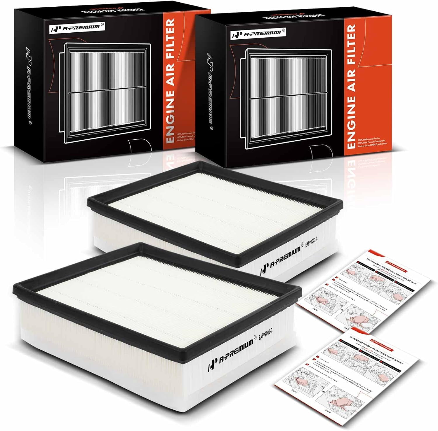 A-Premium Engine Air Filter - 2-Pack Compatible With BMW 2/3/4 Series 2.0L Models