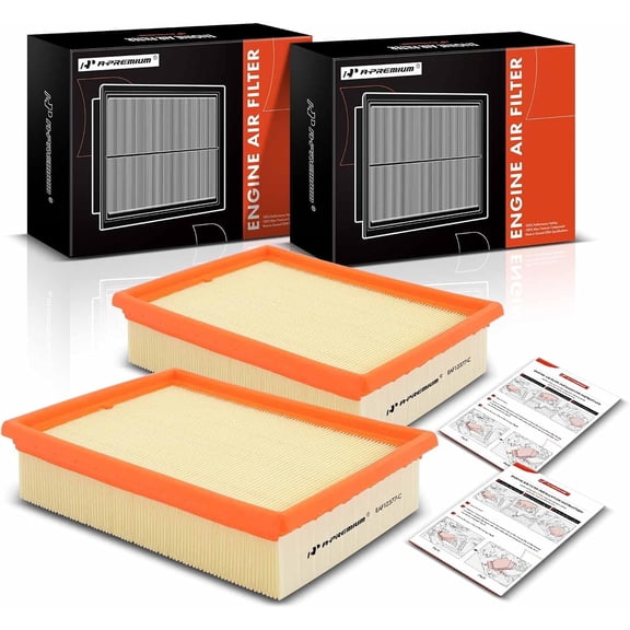 A-Premium 2-PC Engine Air Filter Compatible with BMW E36 E39 E46 320i, 323i, 323is, 325i, 325is, 328i, 328is, 525i, 528i, 530i, M3, Z3, 1993-2004, Replace# 13721730449