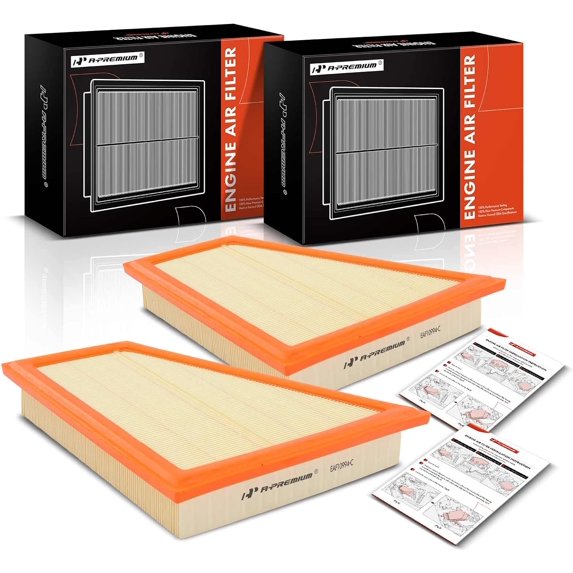 A-Premium 2-PC Engine Air Filter Compatible with BMW F10 E84 E89 528i, 528i xDrive, X1, Z4, 2011-2016, 2.0L 3.0L, Flexible Panel, Replace# 13717582908