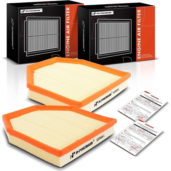 A-Premium 2-PC Engine Air Filter Compatible with BMW M2 2019-2021, M3 2015-2018, M4 2015-2020, M5 2012-2016, M6 2012-2018, M6 Gran Coupe 2014-2019, Replaces# 13727843283, 13727843284