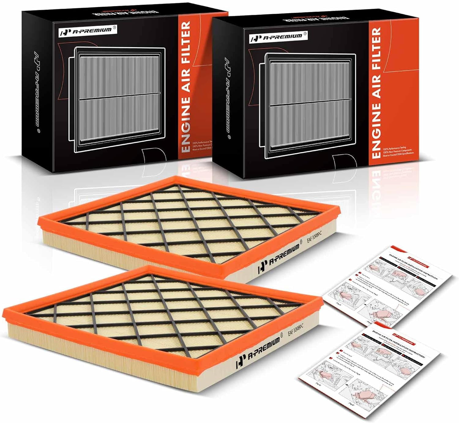 A-Premium 2-PC Engine Air Filter Compatible with Buick Cascada, Verano \u0026 Chevrolet Cruze, Cruze Limited, 2011-2019, 1.6L 2.0L 2.4L, Flexible Panel, Replace# 13272719