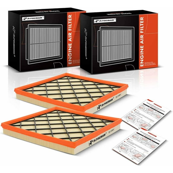 A-Premium 2-PC Engine Air Filter Compatible with Buick Cascada, Verano & Chevrolet Cruze, Cruze Limited, 2011-2019, 1.6L 2.0L 2.4L, Flexible Panel, Replace# 13272719