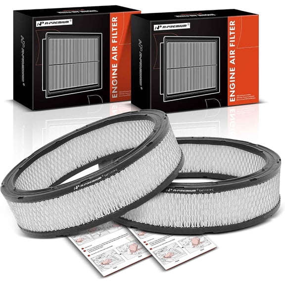 A-Premium 2-PC Engine Air Filter Compatible with Ford F100/F250/F350,Mustang & Jeep Wrangler YJ, Cherokee SJ/XJ, Gladiator SJ & Dodge Dakota & American Motors AMX & Mercury Caliente & Studebaker 8E10