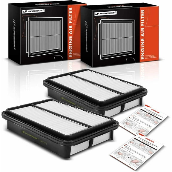 A-Premium 2-PC Engine Air Filter Compatible with Geo Storm & Isuzu Impulse, Stylus & Mazda 929 & Toyota 4Runner, Pickup, Previa, Tacoma, 1990-2004, 1.6L 2.4L 2.7L, Rigid Panel