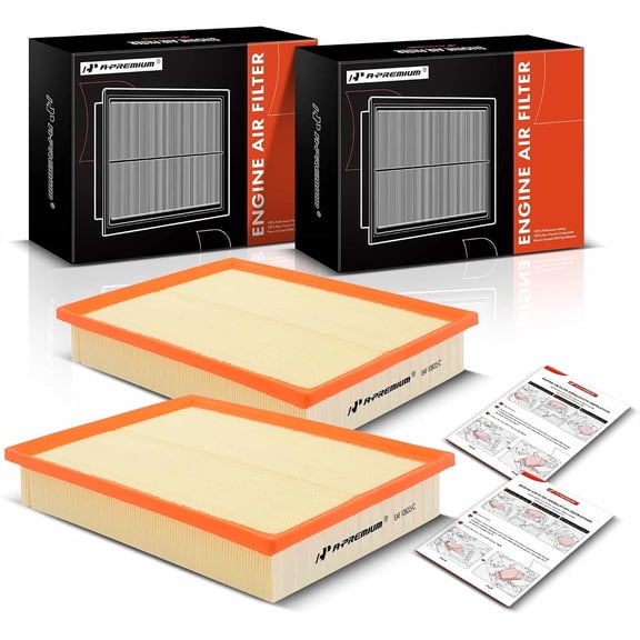 A-Premium 2-PC Engine Air Filter Compatible with Lexus GX460 & Toyota 4Runner, FJ Cruiser, 2010-2023, 4.0L 4.6L, Flexible Panel, 12,000 Miles Filter Protection, Replace# 1780138051