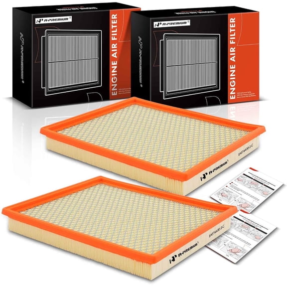 A-Premium 2-PC Engine Air Filter Compatible with Nissan Armada, Frontier, NV1500, NV2500, NV3500, Pathfinder, Titan, Xterra & Jeep Grand Cherokee & Infiniti, 1993-2023, Replace# 53007386AB