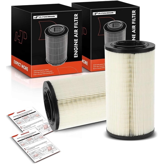 A-Premium 2-PC Engine Air Filter Compatible with Ram ProMaster 1500 2014-2017, ProMaster 2500 2014-2018, ProMaster 3500 2014-2018, 3.0L, Replace# 1349042080, 1611158280