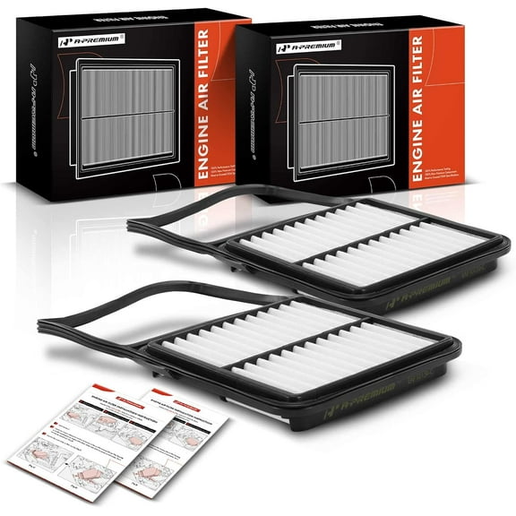 A-Premium 2-PC Engine Air Filter Compatible with Toyota Prius 2004 2005 2006 2007 2008 2009 L4 1.5L, Rigid Panel Air Filter, Improve Engine Performance, Replace# 17801-21040