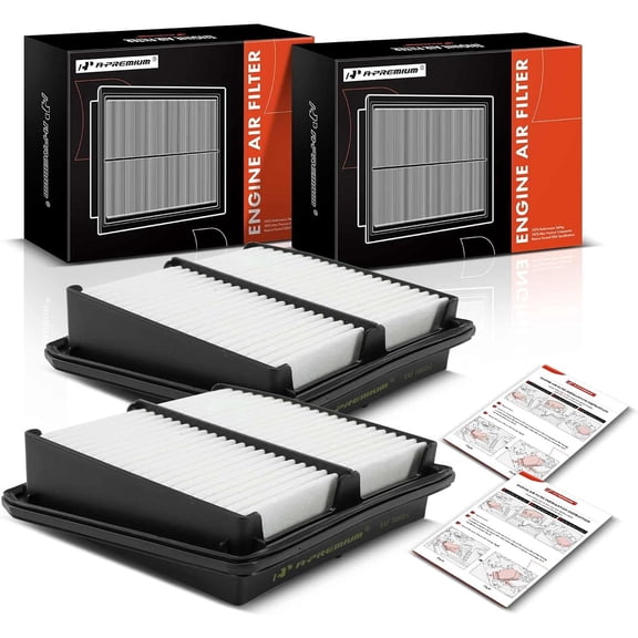 A-Premium 2-PC Engine Air Filter Compatible with Acura TSX 2009-2014, L4 2.4L, Rigid Panel, Replace# 17220-RL5-A00