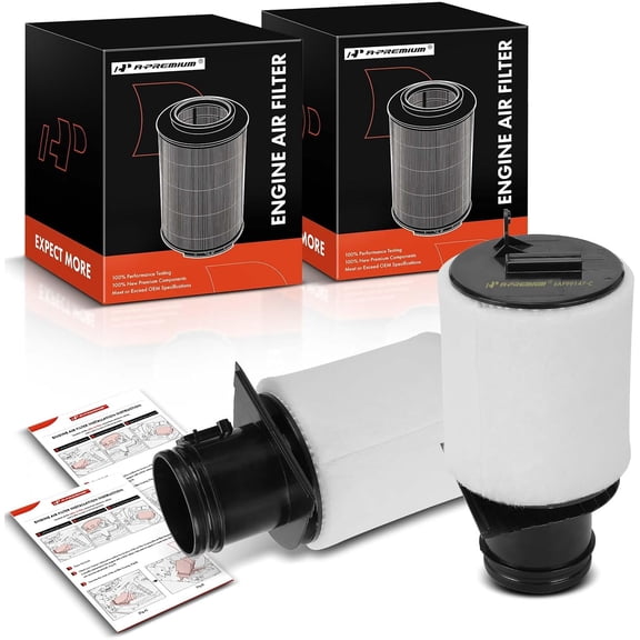 A-Premium 2-PC Engine Air Filter Compatible with Audi R8 2014-2015 2017-2018 2020-2023, 4.2L 5.2L