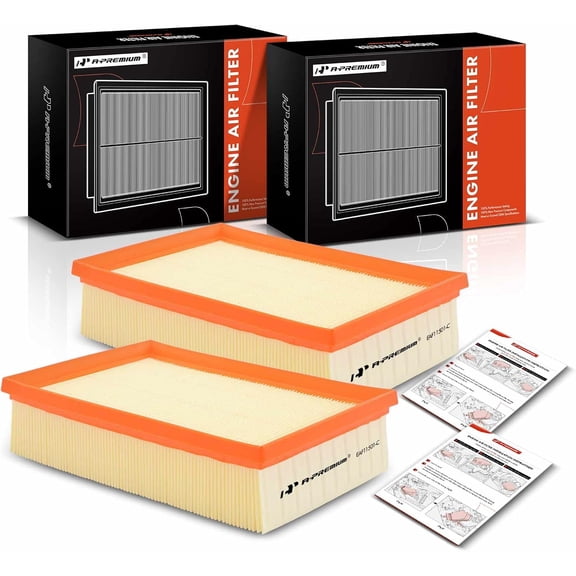 A-Premium 2-PC Engine Air Filter Compatible with Buick Encore & Chevrolet Trax, 2013-2022, L4 1.4L, Flexible Panel, Replace# 95021102
