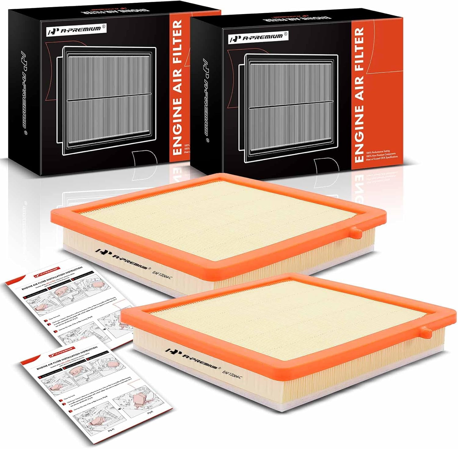 A-Premium 2-PC Engine Air Filter Compatible with Buick Envision 2016 2017 2018 2019 2020, Flexible Panel, Replace# 22971580