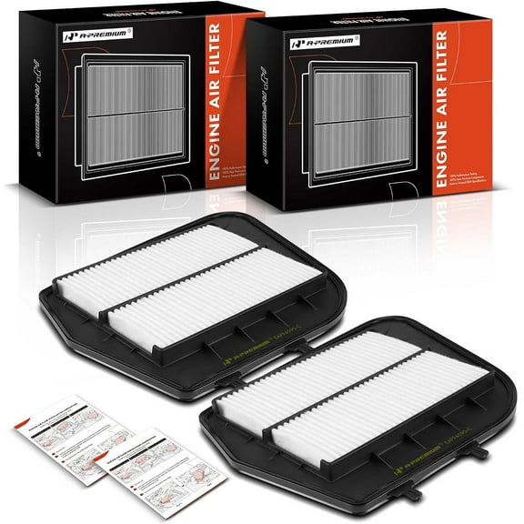 A-Premium 2-PC Engine Air Filter Compatible with Cadillac CTS 2003 2004 2005 2006 2007, 2.8L 3.2L 3.6L, Replace# 25735595, 25798270