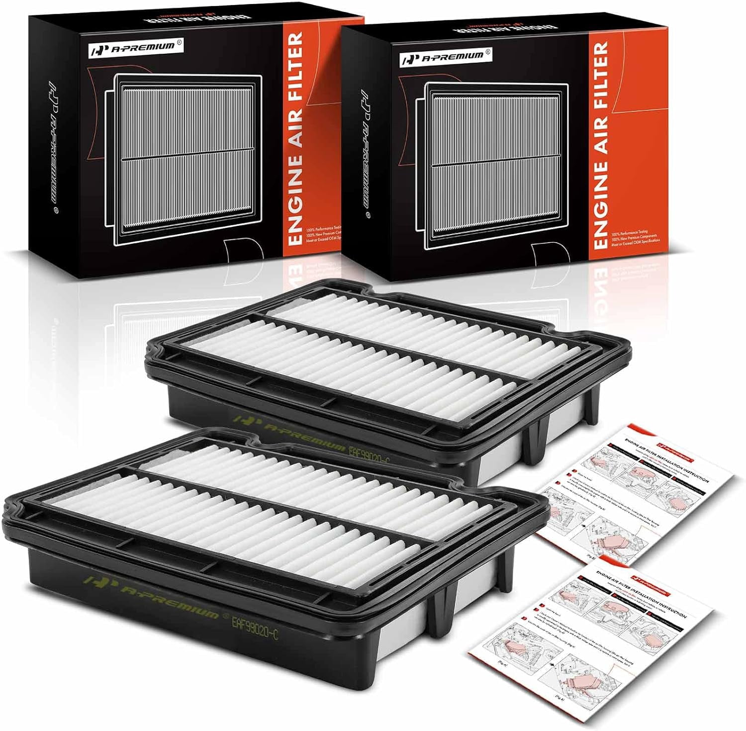 A-Premium 2-PC Engine Air Filter Compatible with Chevrolet Aveo 2004 ...