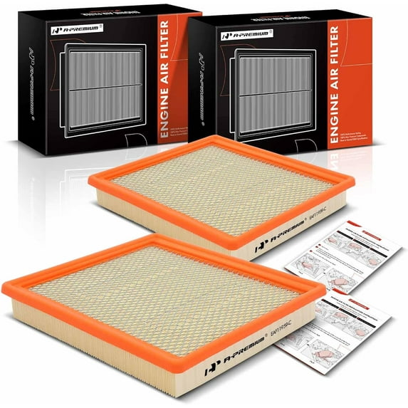 A-Premium 2-PC Engine Air Filter Compatible with Chevrolet Colorado & GMC Canyon, 2015-2022, 2.5L 2.8L 3.6L, Flexible Panel, Replace# 23248945