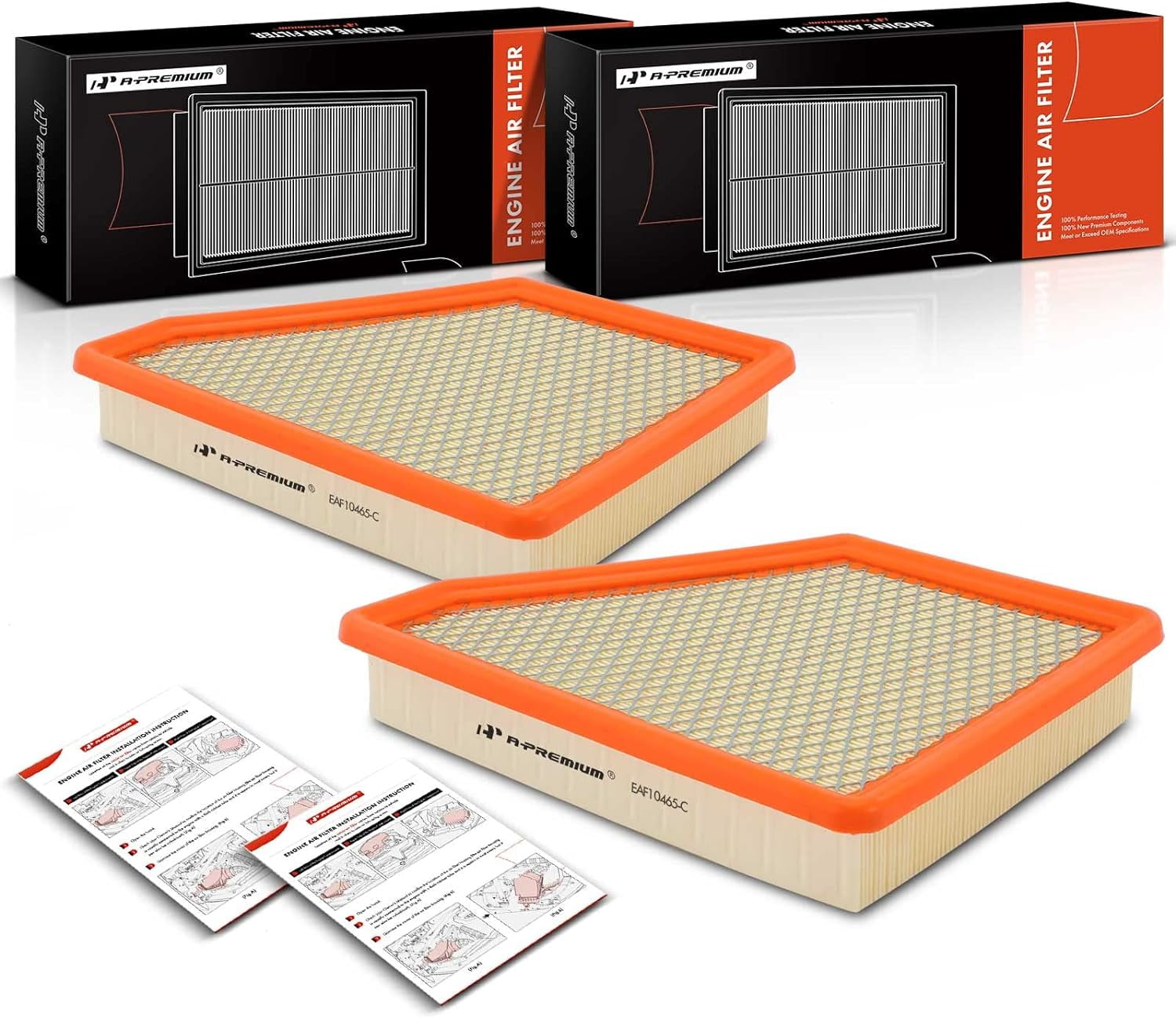 A-Premium 2-PC Engine Air Filter Compatible with Chevrolet Equinox \u0026 GMC Terrain, 2010-2017, Flexible Panel, Replace# 25899727