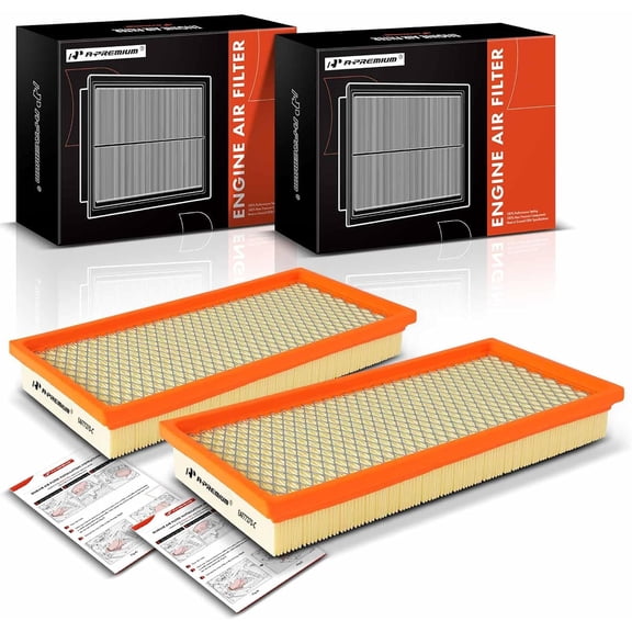 A-Premium 2-PC Engine Air Filter Compatible with Ford Contour 1995-2000 & Mercury Cougar 1999-2002, Mystique 1995-2000, 2.5L, Replace # F5RZ-9601-B