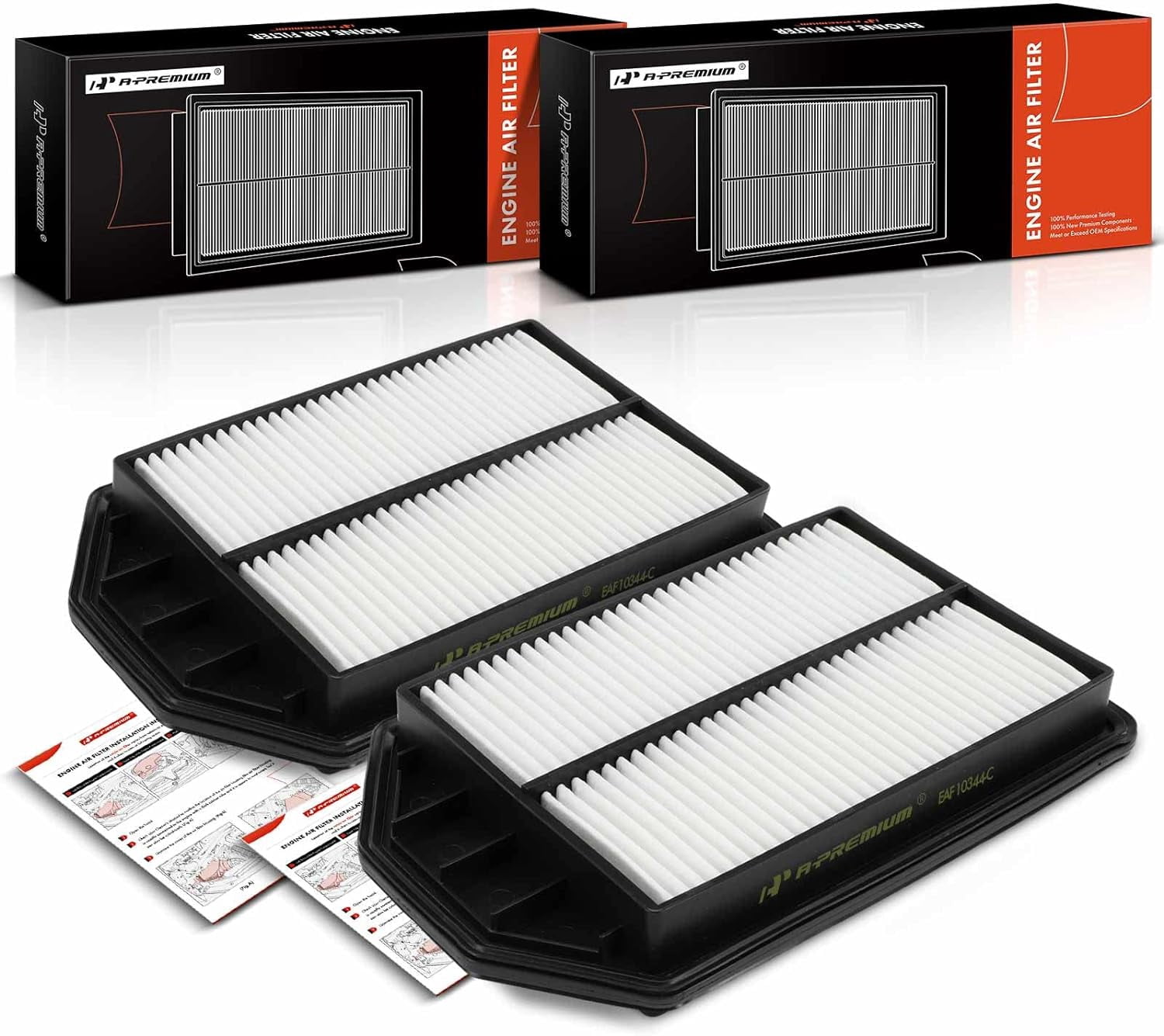 A-Premium Engine Air Filter 2-Pack For Honda CR-V 2007-2009 2.4L - Replace OEM 17220RZA000