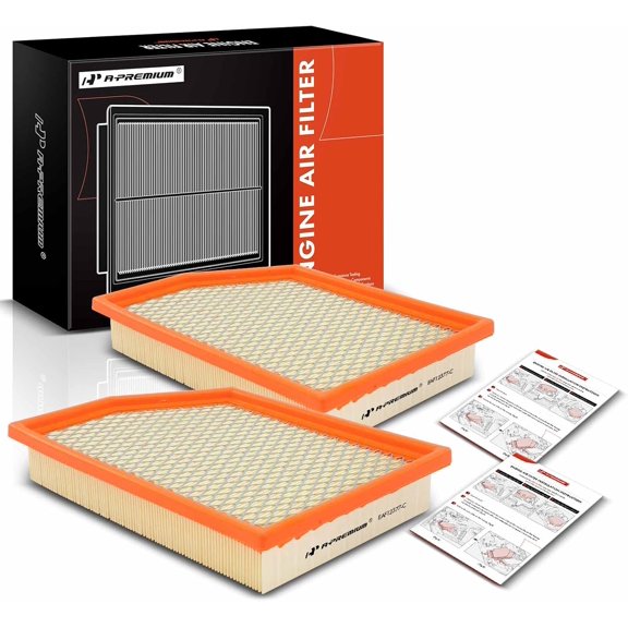 A-Premium 2-PC Engine Air Filter Compatible with Jeep Cherokee, 2014 2015 2016 2017 2018, Flexible Panel, Replace# 52022378AA