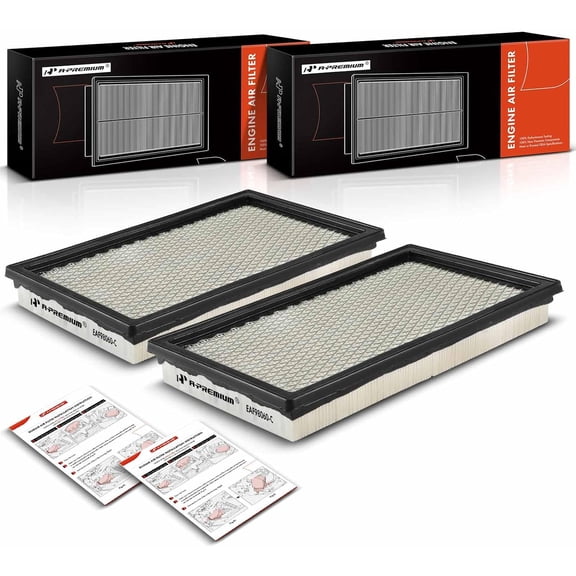 A-Premium 2-PC Engine Air Filter Compatible with Mini Cooper 2002-2008/2011/2013-2014, 1.6L, Replace# 13721491749
