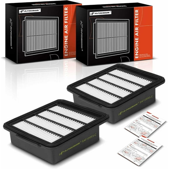 A-Premium 2-PC Engine Air Filter Compatible with Nissan GT-R GTR 2009-2021 3.8L, Replace# 16546-JF00A, AF4053