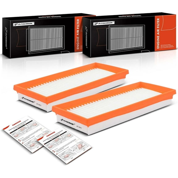 A-Premium 2-PC Engine Air Filter Compatible with Smart Fortwo 2008-2015, L3 1.3L, Flexible Panel, Replace# A0010940301