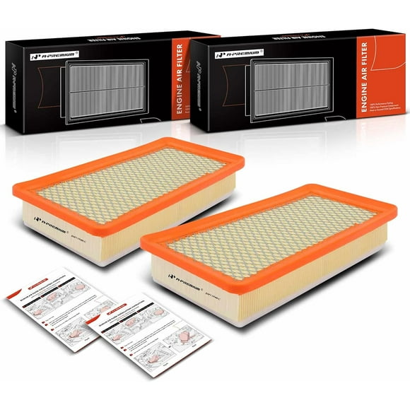 A-Premium 2-PC Front Engine Air Filter Compatible with Chrysler 200 2015 2016 2017, Flexible Panel, Replace# 68245454AA
