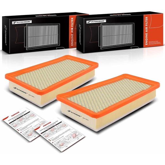 A-Premium 2-PC Front Engine Air Filter Compatible with Chrysler 200 2015 2016 2017, Flexible Panel, Replace# 68245454AA