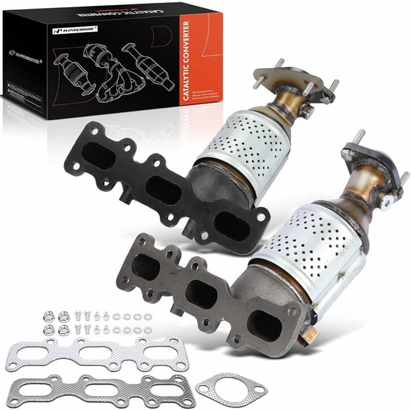 A-Premium 2-PC Front Exhaust Manifold Catalytic Converter with Gasket Kit Direct-Fit Compatible with Ford Explorer Taurus Flex 2013-2019, Edge & Lincoln MKZ MKX MKS MKT, 3.5L 3.7L, E.P.A. Compliant