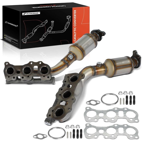 A-Premium 2-PC Front Left and Right Exhaust Manifold Catalytic Converter with Gasket Kit Direct-Fit Compatible with Toyota Tacoma 2012 2013 2014 2015 4.0L, E.P.A. Compliant