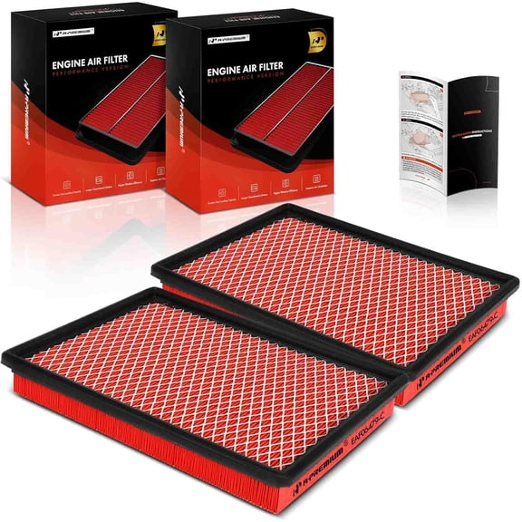 A-Premium 2-PC High-performance, Pre-oiled Engine Air Filter Compatible with Chevrolet Impala, Caprice, Monte Carlo & Buick LaCrosse, Regal, Allure, Century, Riviera & Cadillac & Oldsmobile & Pontiac
