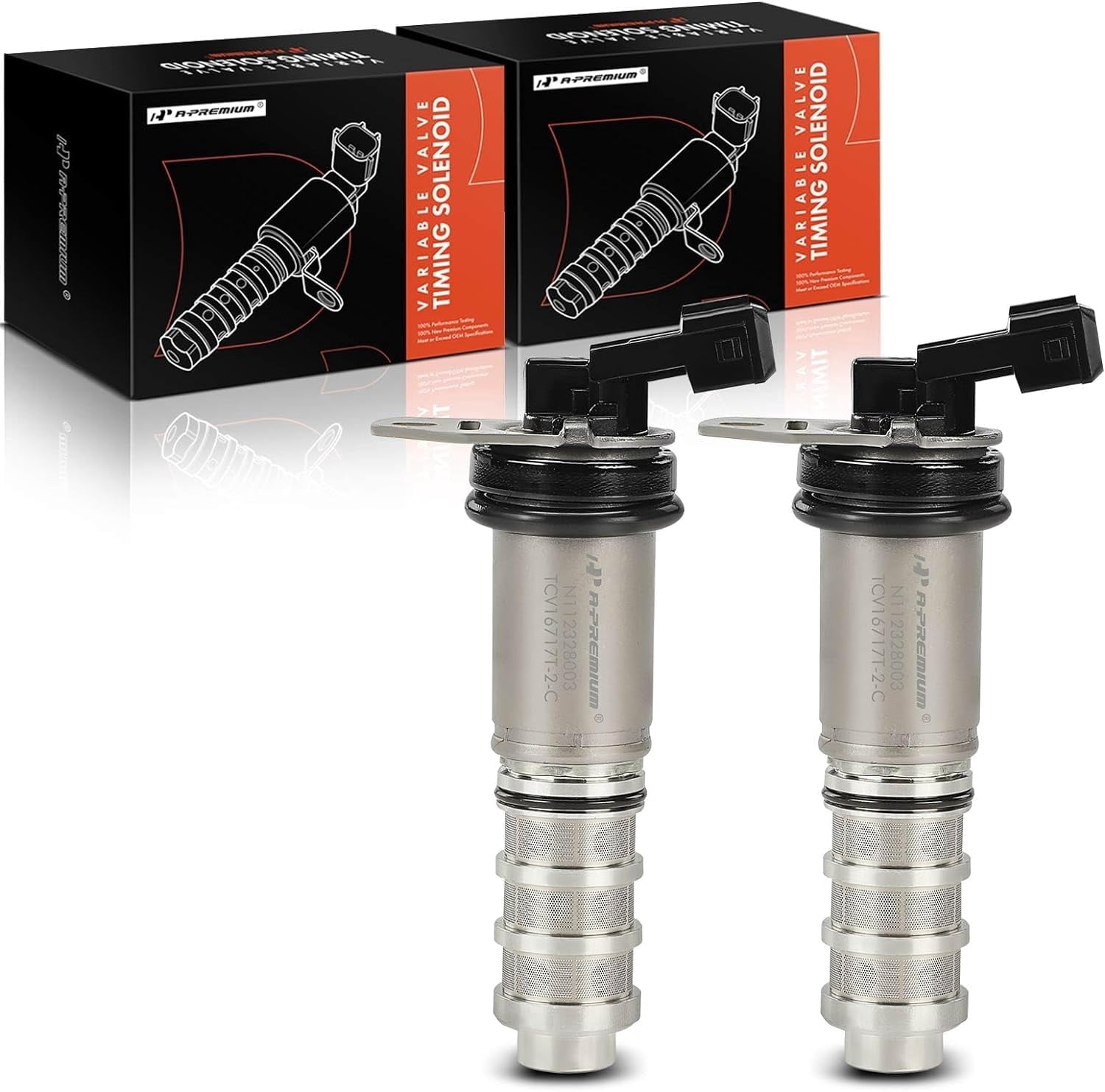 A-Premium 2-PC Intake and Exhaust Engine Variable Valve Timing (VVT) Solenoid Compatible with BMW 335i, 335i GT xDrive, 335i xDrive, X5, 535i, 535i GT, 535i GT xDrive, 535i xDrive, 550i, 550i GT