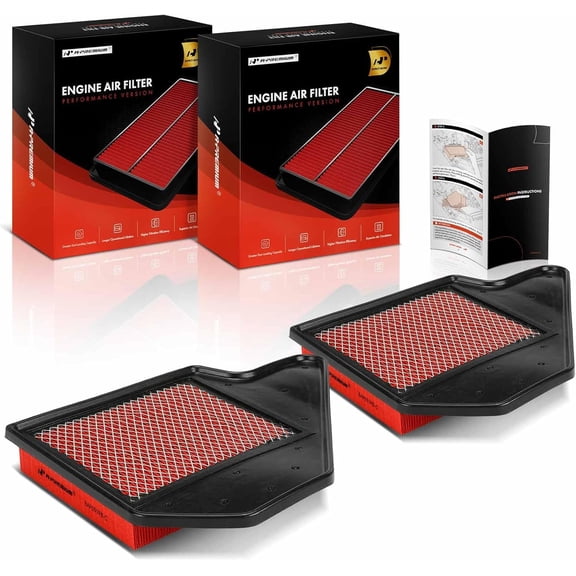 A-Premium 2-PC Pre-oiled Engine Air Filter Compatible with Dodge Grand Caravan 2011-2020 & Chrysler Town & Country 2011-2016 & Volkswagen Routan 2011-2014 & Ram C/V 2012-2015, 3.6L