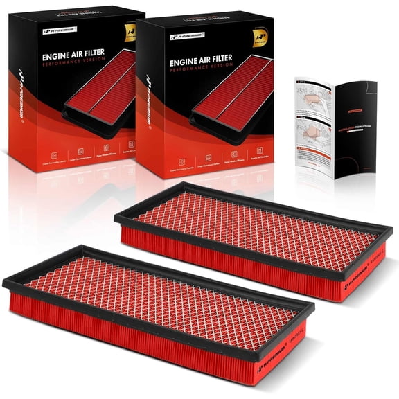 A-Premium 2-PC Pre-oiled Engine Air Filter Compatible with Jeep Cherokee, Comanche, Wagoneer & Dodge Ram 1500 2500 3500, Durango, Dakota & Chevrolet Camaro & Mitsubishi Raider