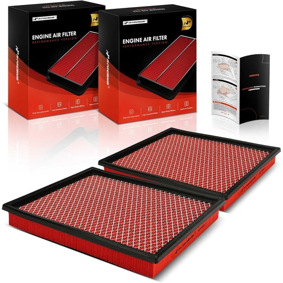 A-Premium 2-PC Pre-oiled Engine Air Filter Compatible with Jeep Grand Cherokee & Nissan Frontier, Pathfinder, TITAN, Armada, Xterra, NV1500, NV2500, NV3500 & Infiniti QX56 & Suzuki