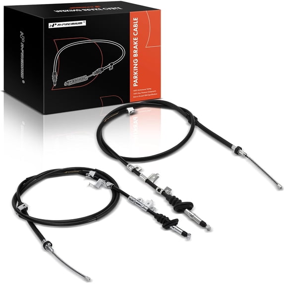 A-Premium 2-PC Set Rear Driver and Passenger Side Parking Brake Cable Assembly Compatible with Honda, Acura Models - 2003-2009 Pilot, 2003-2006 MDX