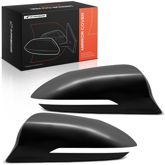 A-Premium 2 PCS Driver and Passenger Side Rearview Mirror Cover Caps Compatible with Hyundai Tucson/Santa Cruz 2022 2023 2024 - Smooth Black, with Turn Signal Hole