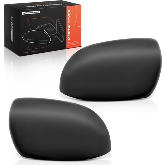 A-Premium 2 PCS Driver and Passenger Side Rearview Mirror Covers Caps - Compatible with Mazda 3 2010 2011 2012 2013 - Smooth Black, with Turn Signal Hole